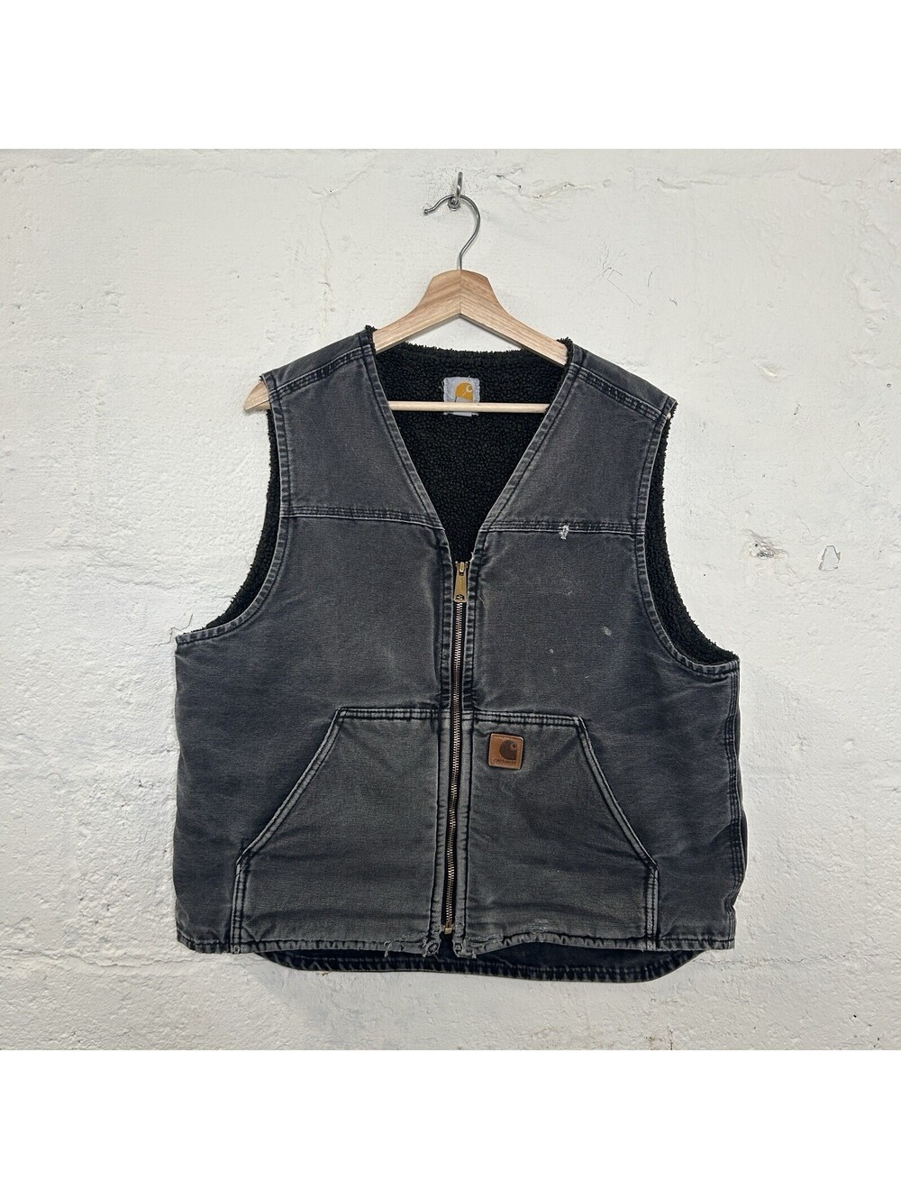 Vintage Carhartt Sherpa-Lined Rugged Vest “Black” V26 BLK
